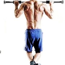 Inditradition Chrome Steel Pull Up Adjustable Gym Bar With Cushioned Grip (80 - 110 CM)