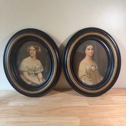 Jenny Lind & Southern Belle Pair Framed Portrait Reproductions