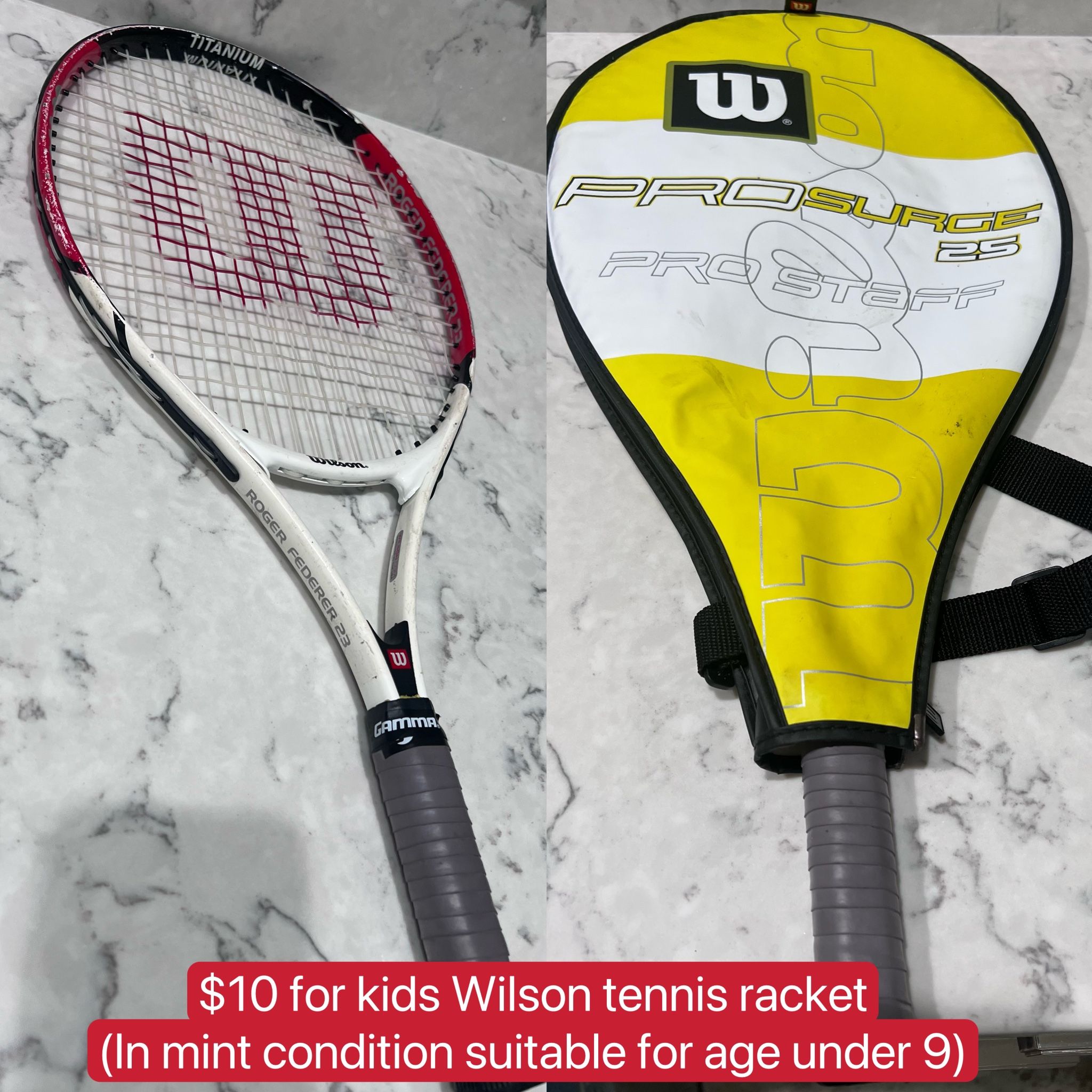 wilson tennis racket $10 for kids Wilson tennis racket