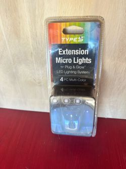 Type S extension micro lights for plug, Led lighting system 4pc multicolor
