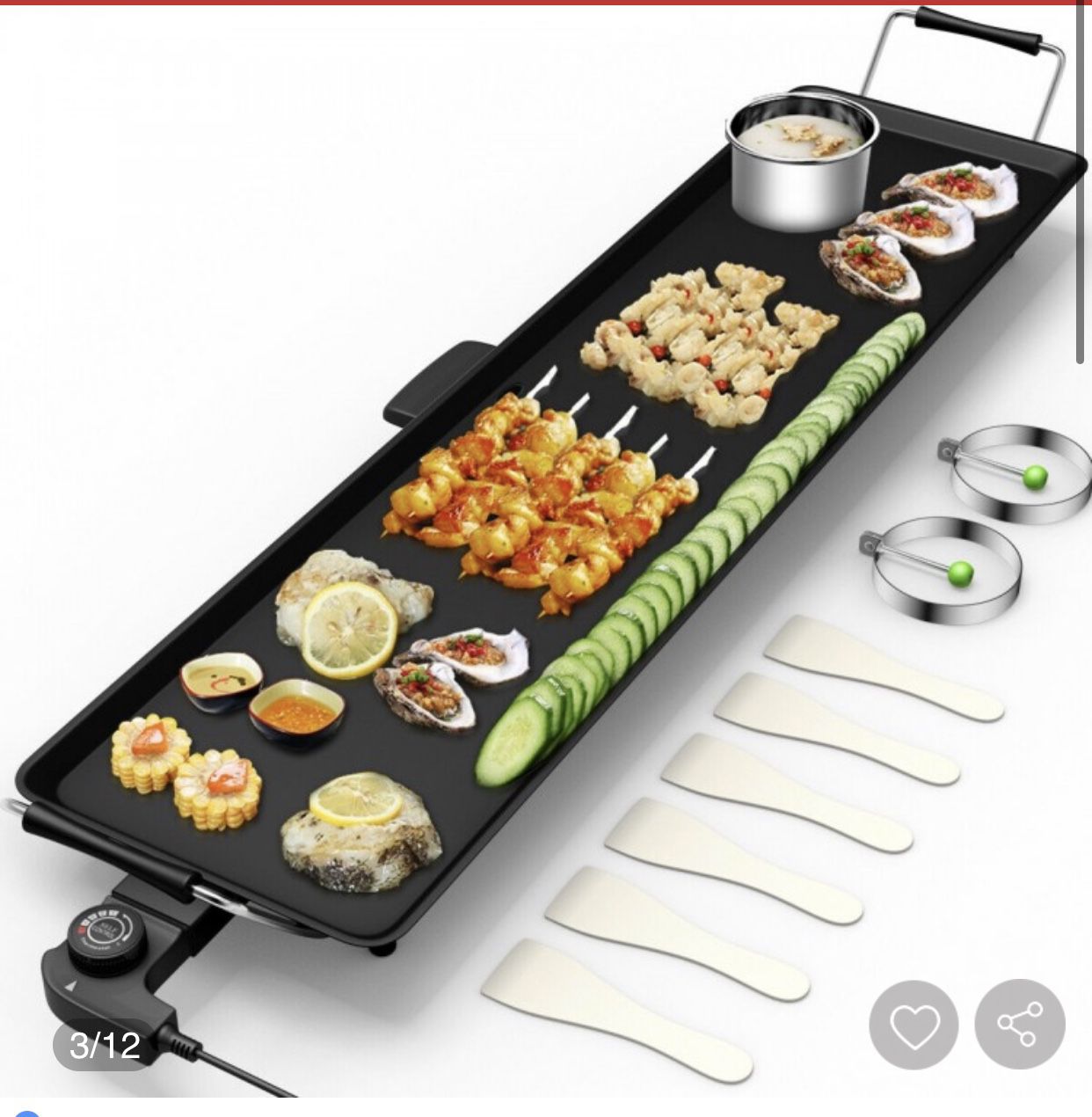 Electric Teppanyaki Table Top Grill Griddle 🍢