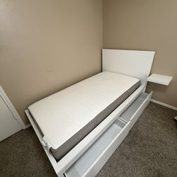 Twin Bed With Mattress And Drawers