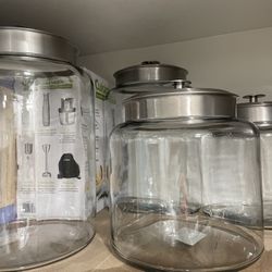 4 big glass containers - dry storage