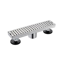 12 in. Stainless Steel Linear Shower Floor Drain with Square Pattern Drain Cover in Stainless Steel