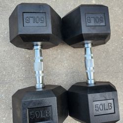Rubber Hex Dumbbell Pair 50s