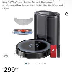 Ultenic D7 Robot Vacuum and Mop Combo, Self Emptying for 60 Days, 3000Pa Strong Suction, Dynamic Navigation, App/Remote/Alexa Control, Ideal for Pet H