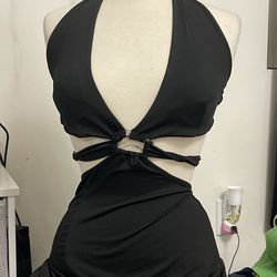 Black dress with slit