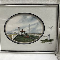 Mukilteo Lighthouse Original Watercolor And Ink By Olivia Jane Williams