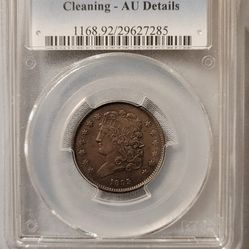 1835 1/2C AU Details with a DDR in CENT 