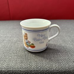 Hallmark New Baby Boy Cup 1984 Commemorative Porcelain Bear Toys Keepsake Sailor