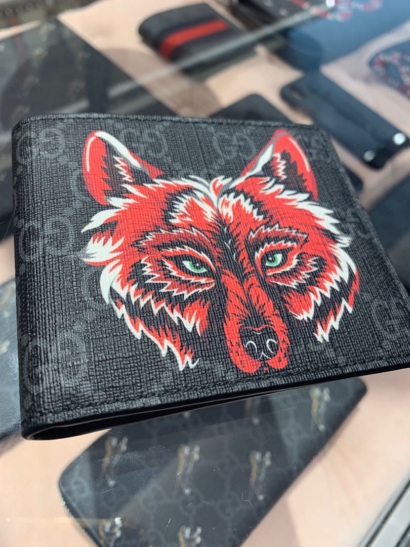 Gucci Wolf GG Supreme Coin Wallet - Farfetch