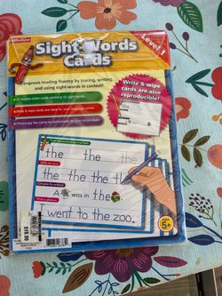 Sight word cards