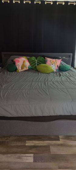 Cali King bed frame and pillow top mattress