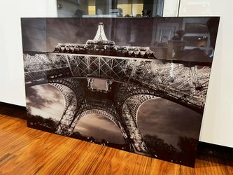 2’x4’ Eiffel Tower Tempered Glass For Hanging On Wall