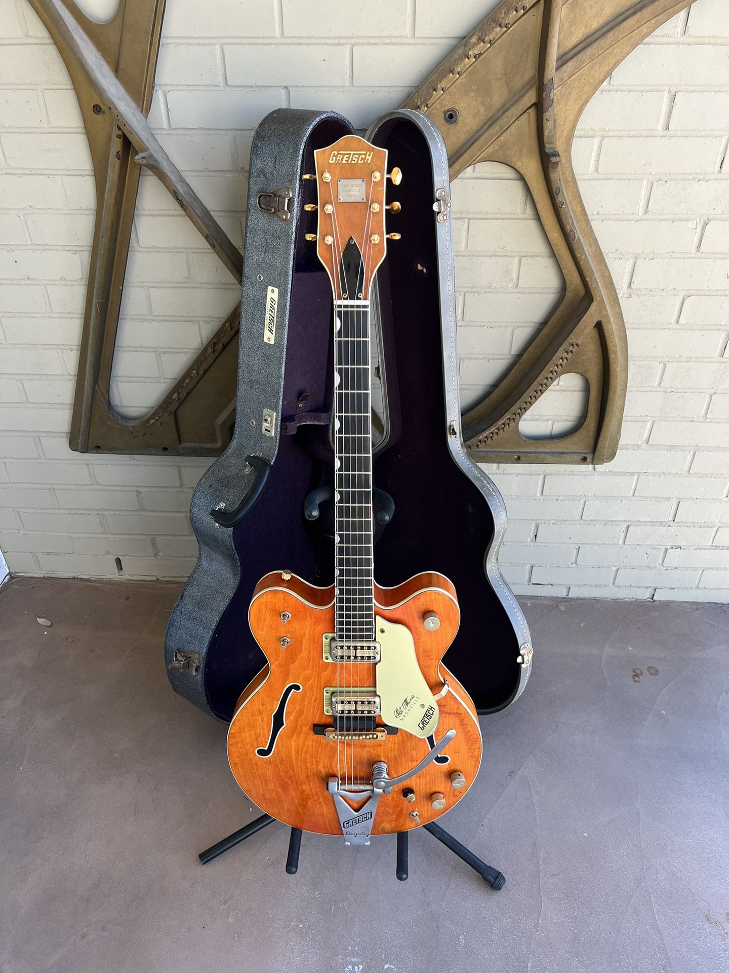 1968 Gretsch 6120 Chet Atkins Vintage Electric Guitar Thin Hollow Body Double Bound Orange