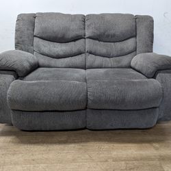 Grey Cloth Recliner Loveseat