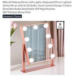 Makeup Mirror with 9 LED Bulbs