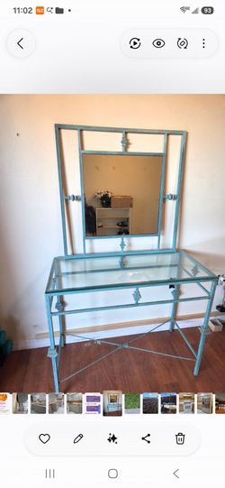 Table with matching mirror