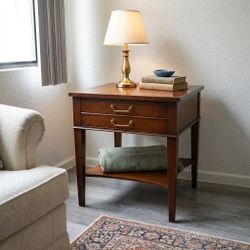 Vintage Hekman Solid Wood Side Table