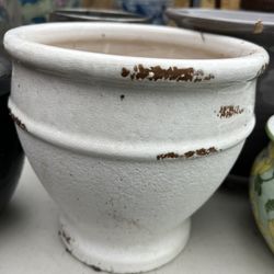 White Rustic Plant Pot