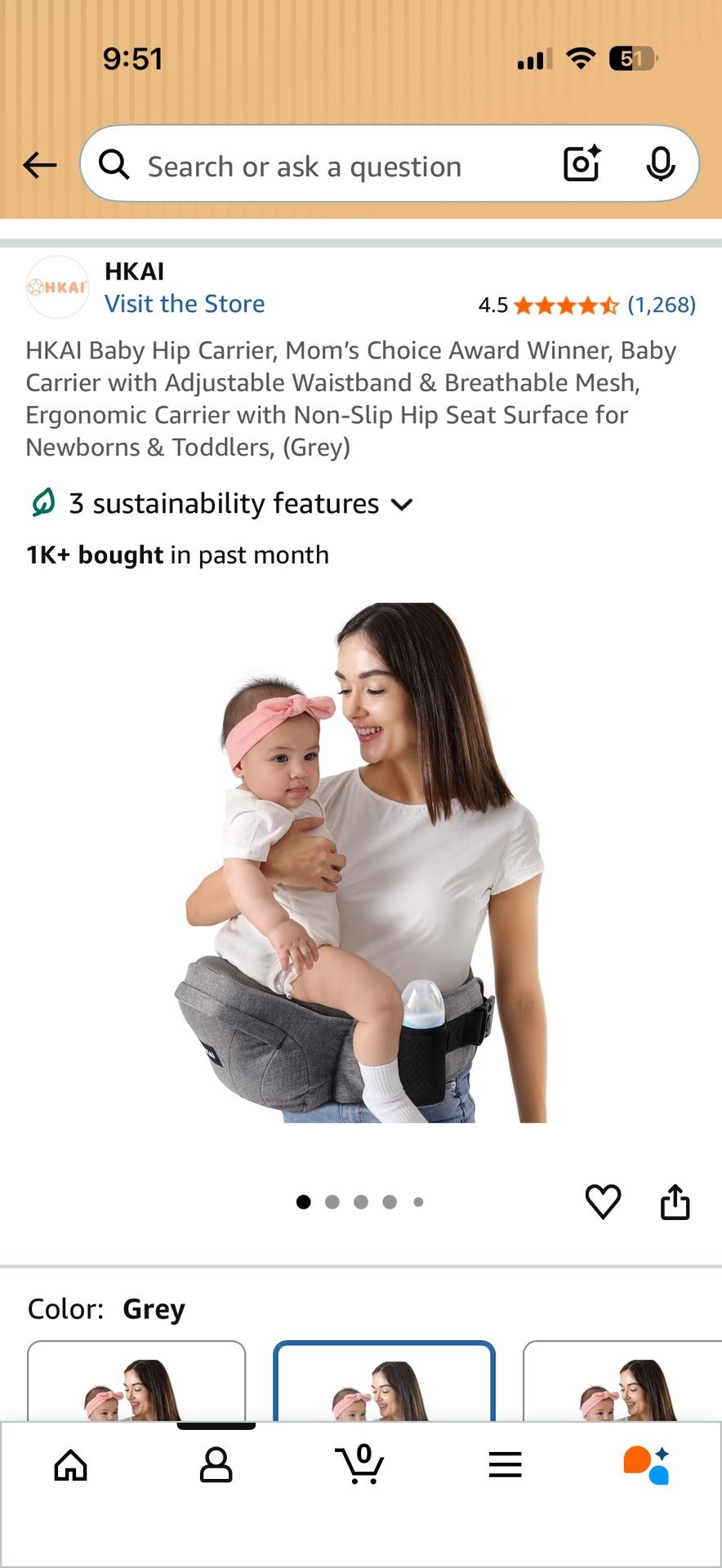 HKAI Baby Hip Carrier - New/Unopened