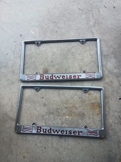 Old Budweiser license plate holder