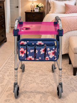 Walker with removable top and pouch