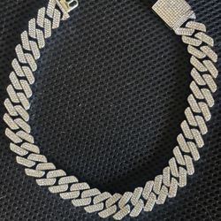 20MM Iced out Diamond Necklace Chain/Bracelet (Diamond tester approved)