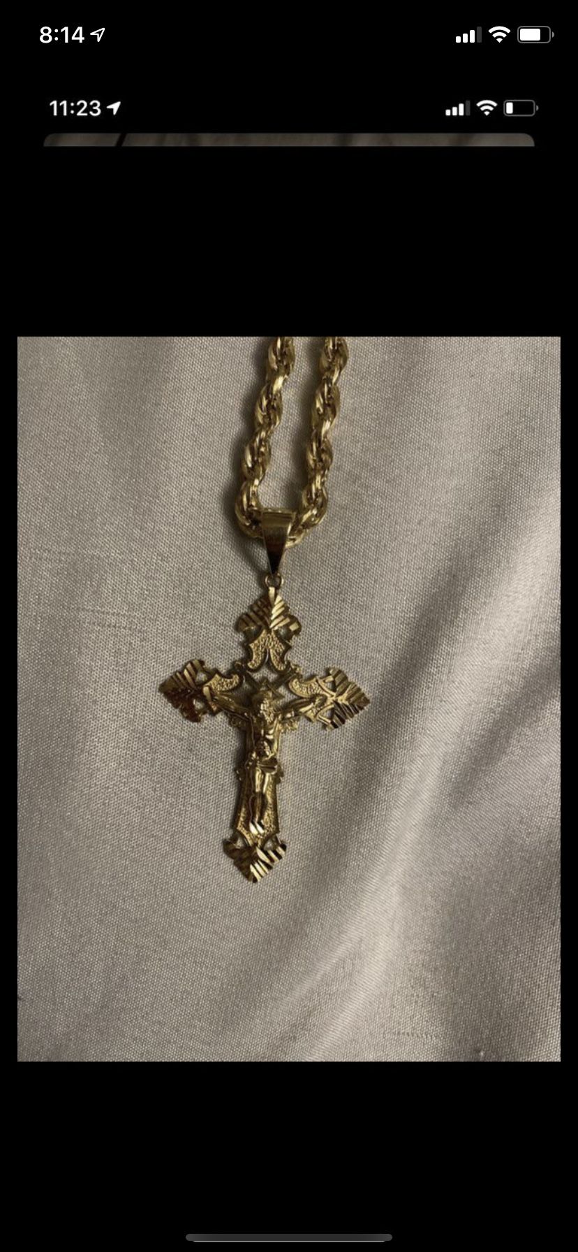 Gold cross pendant