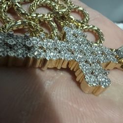 Franco 3 MM Chain With 3D Cross With Diamonds $3900