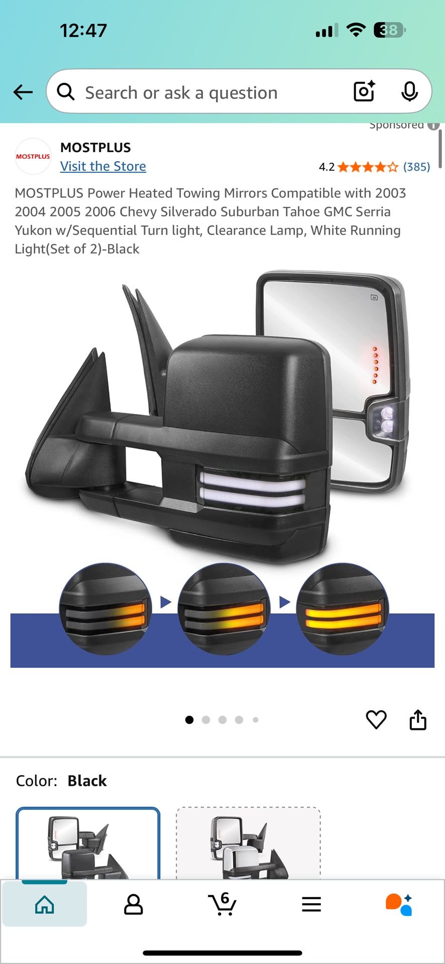 Towing Mirrors Compatible with 2003 2004 2005 2006 Chevy Silverado Suburban Tahoe GMC Serria Yukon