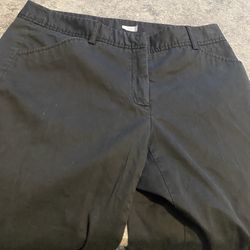 Slim Cropped Pants Men's Size 32X25 Black Flat Front Cotton Blend