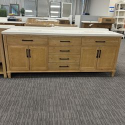 84” Bathroom Vanity In Wood Color 