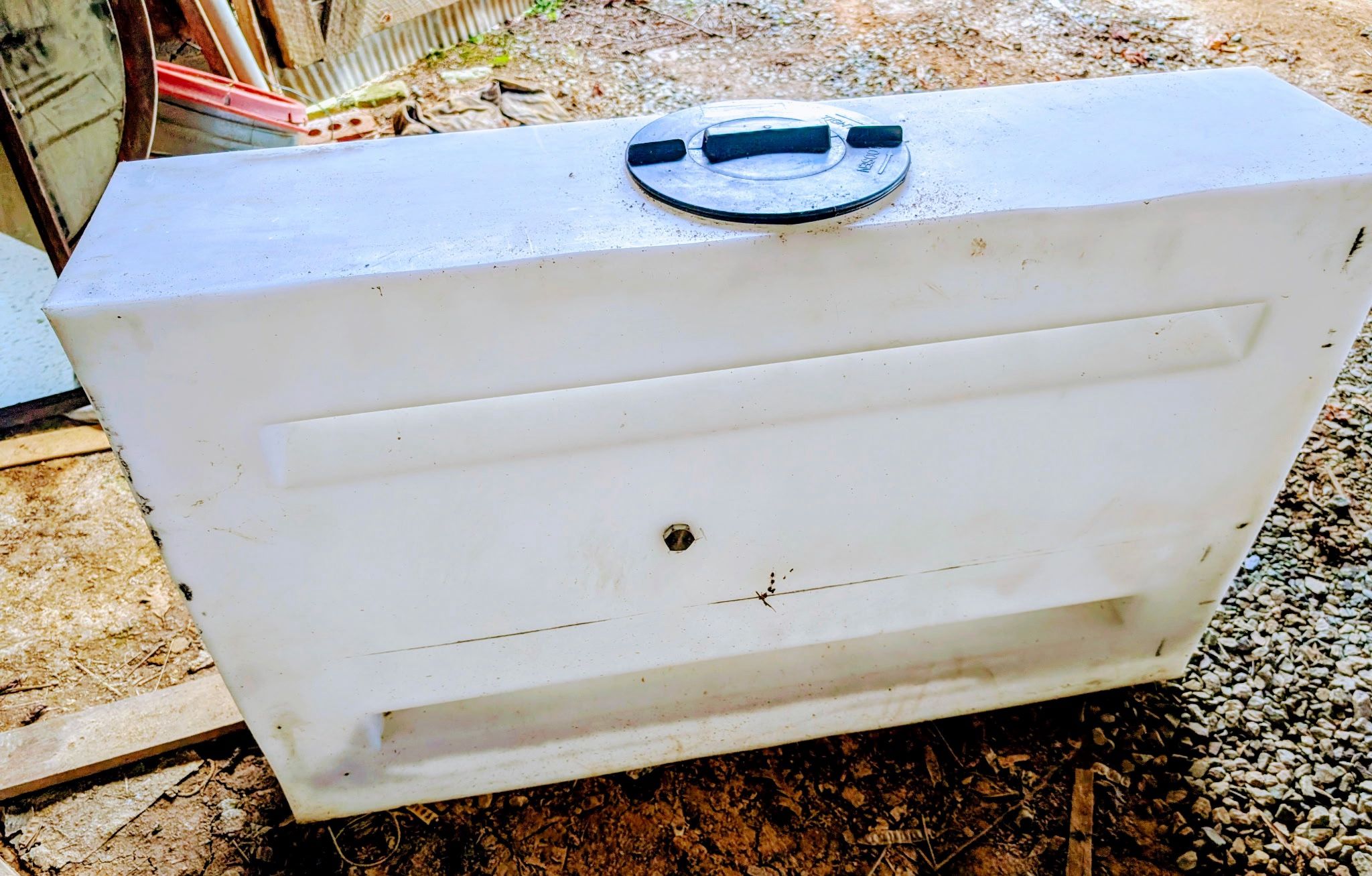 Heavy-Duty Plastic Utility Storage Tank with Screw Cap Lid