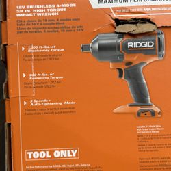 RIDGID 18V Brushless Cordless 3/4 in. High Torque Impact Wrench With 1 Battery 4.0