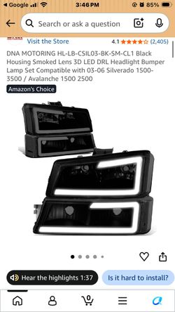 DNA Motoring 3D LED DRL Headlight Set Silverado