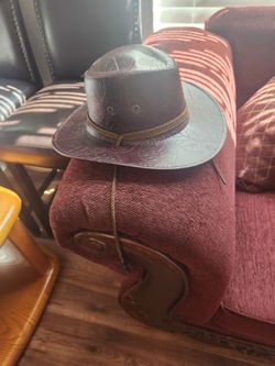 Brown Leather Cowboy Hat with Rope Band
