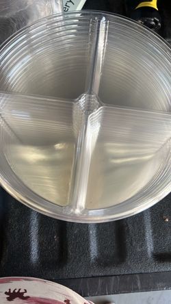 Clear Plastic Round Divided Serving Tray
