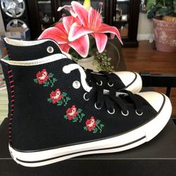 Chuck Taylor All Star Rose Cross Stitch