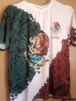 Camiseta Méxicano Azteca Águila Novedad Rojo Verde Manga Corta Camisetas Hombres