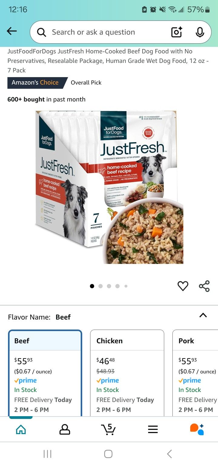 Just Fresh Home Cooked Dog Food