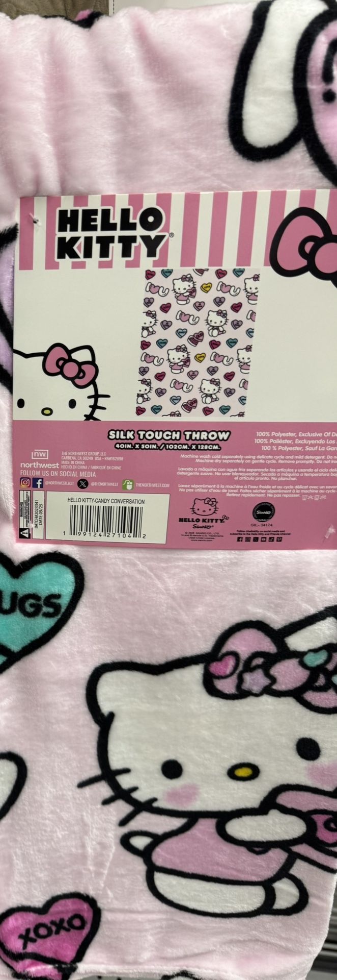 Toddler Hello Kitty Valentines Blanket