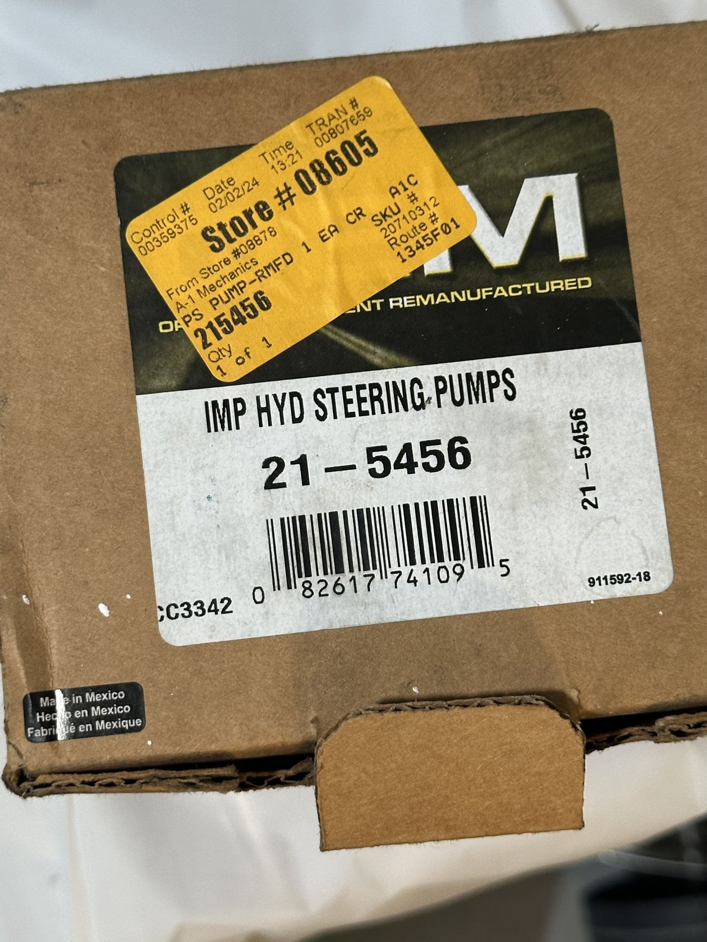 Honda Civic Imp Hyd Steering Pump 21-5456