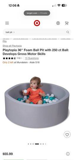Playtopia Soft Foam Ball Pit with 250 Balls