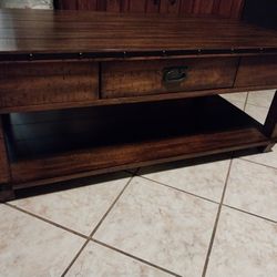 Wooden Coffee Table w/ Drawer