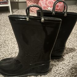 Girls Black Rain Boots