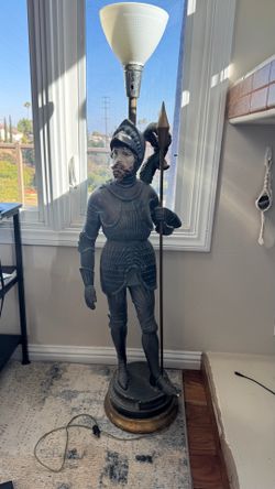 Antique Bois Guilbert Knight Floor Lamp