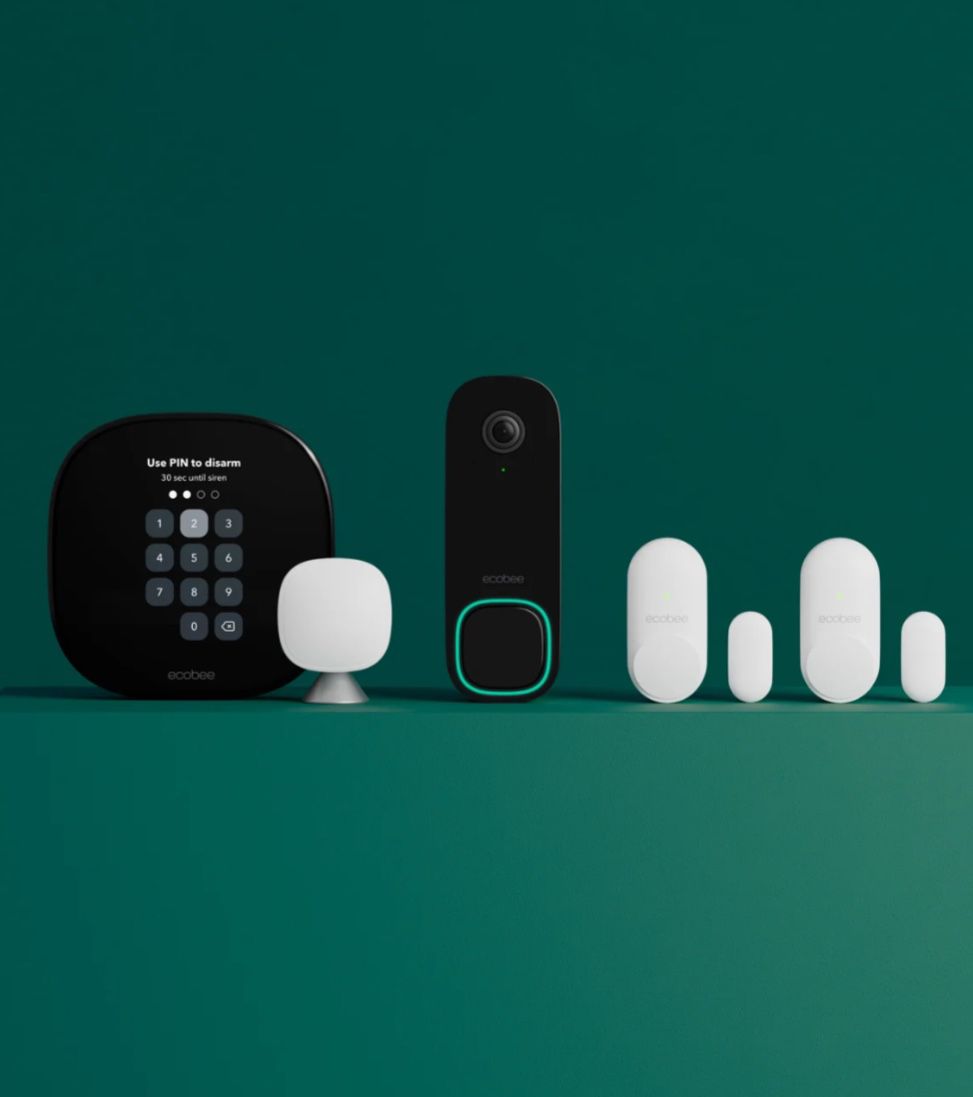 Ecobee Smart Bundle With Free 12 Month Subscription (Thermostat, Doorbell, Sensors)