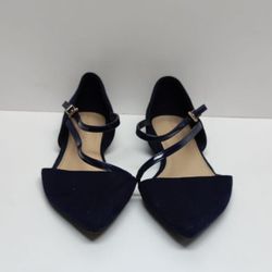 New Kelly and Katie Dark Blue Small heel/ Flats Cross Strap Shoes Womens size 7.5  