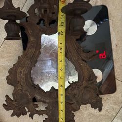 19 Th Century vintage ,antique mirrored  brass metal .weight 78 lb  Measurement:20”&12”